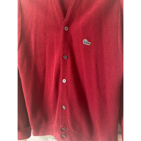 Lacoste Red Men's Cardigan Sweater - Picture 4 of 11